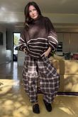 Big Softie Stripe Funnel Grunge Knit Chocolate Stone